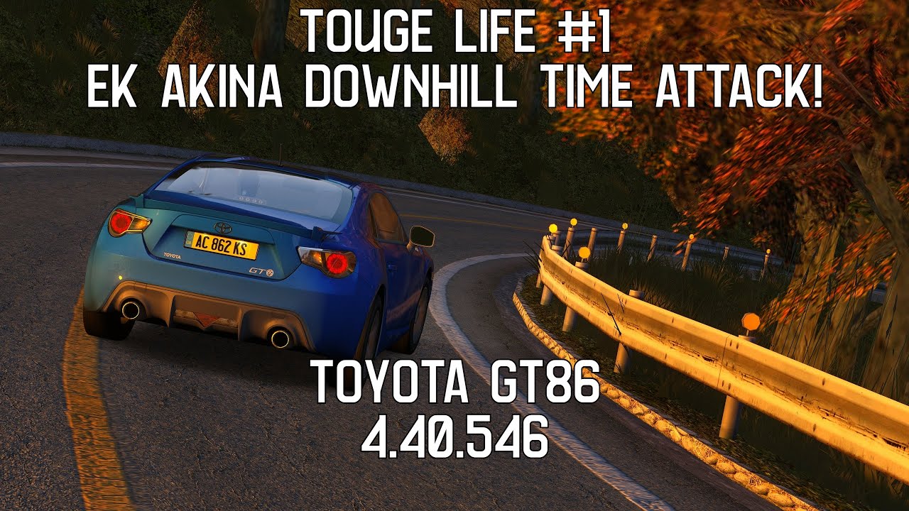 Touge Life 1 EK Akina Downhill GT86 Time Attack! (4.40.546) (new pb) [Assetto Corsa]