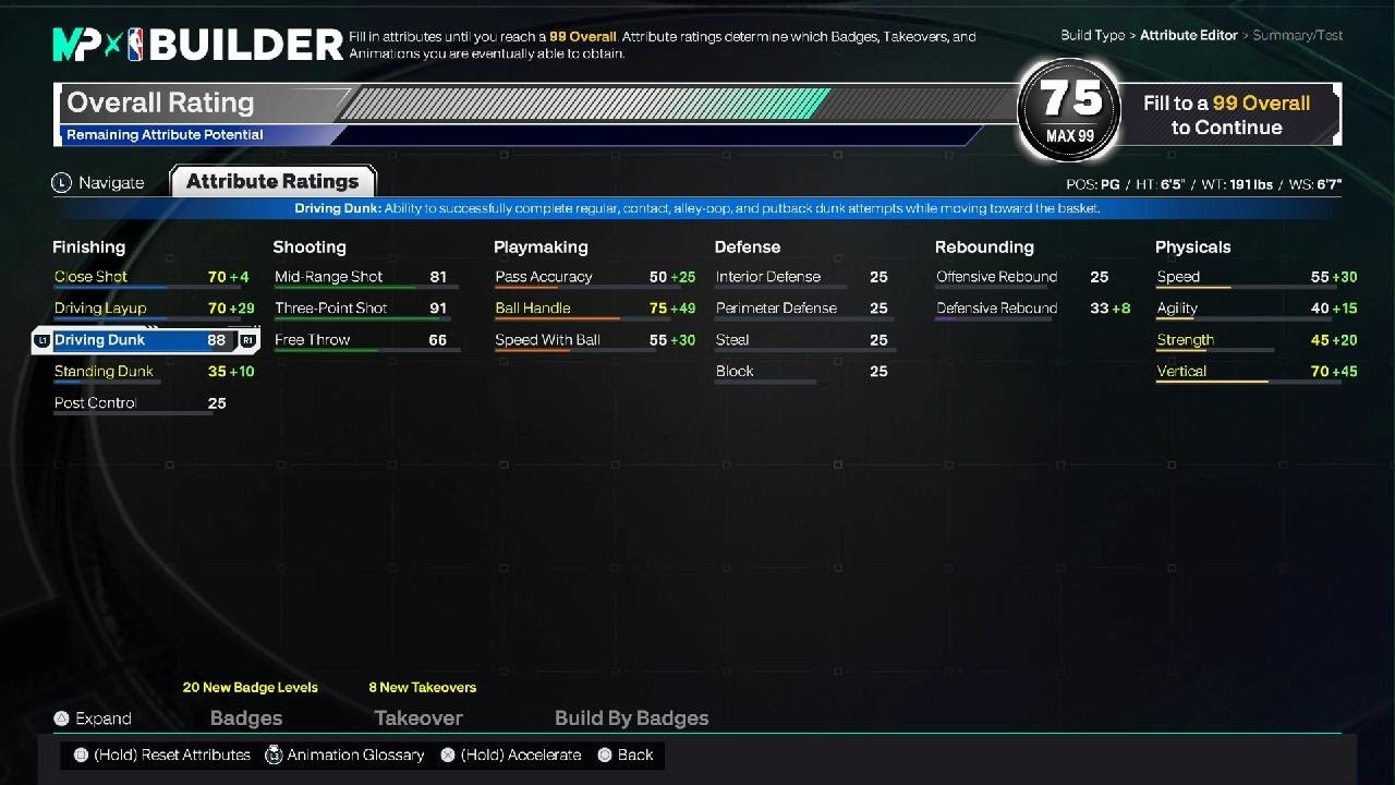 Best 6'5 build for 2k26