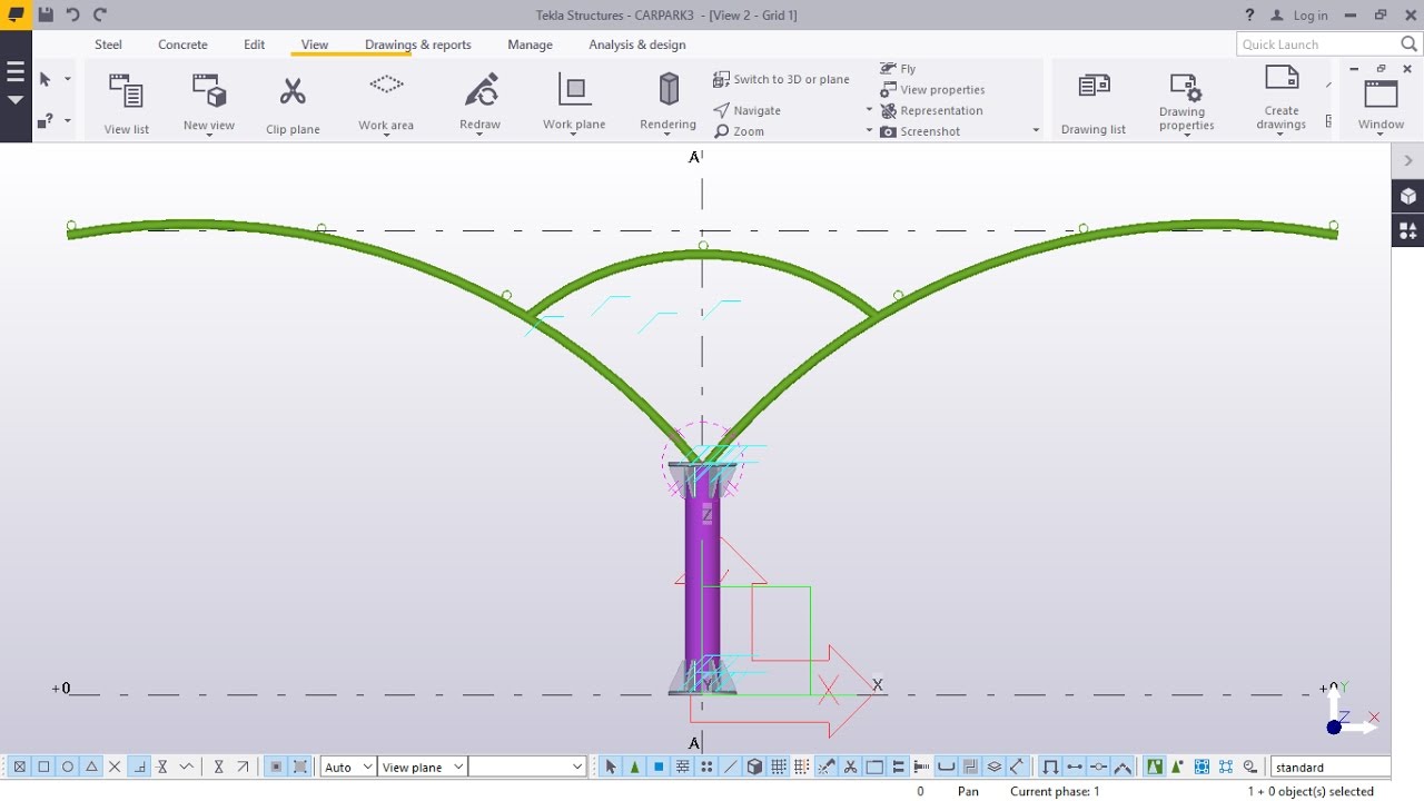 Carpark  Canopy Modelling Using Hollow Sections in Tekla Structures