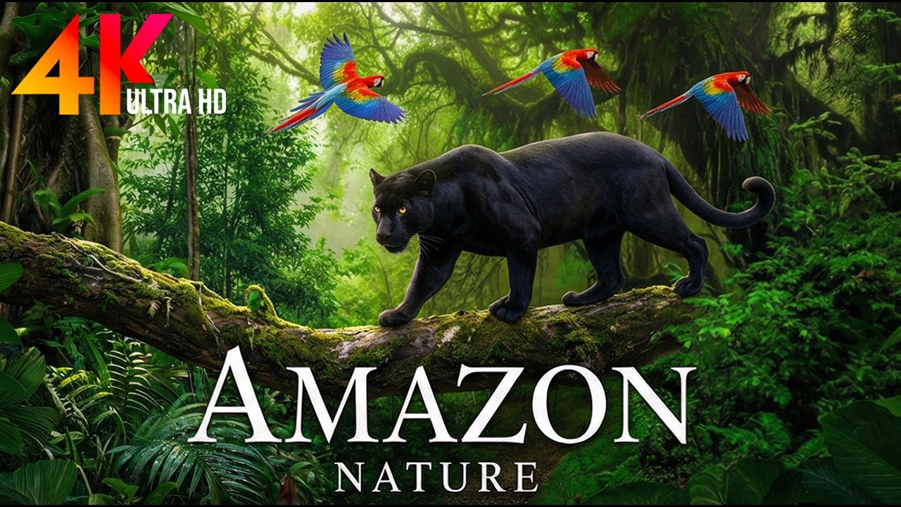 Amazon Animals 4K – Life in the Jungle & Wildlife | Soothing Music & Nature Sounds