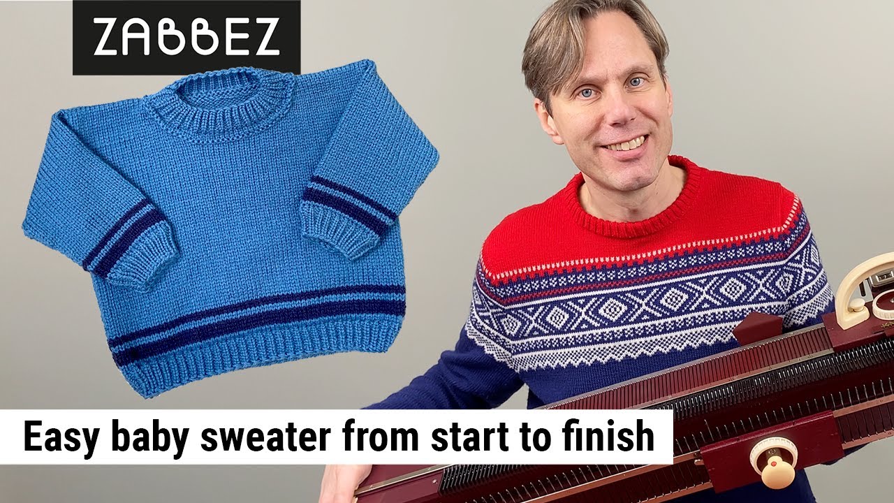 Knitting a baby sweater on a simple knitting machine / Knittax