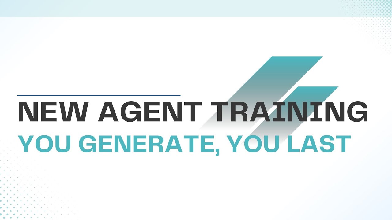 New Agent Training: You Generate, You Last