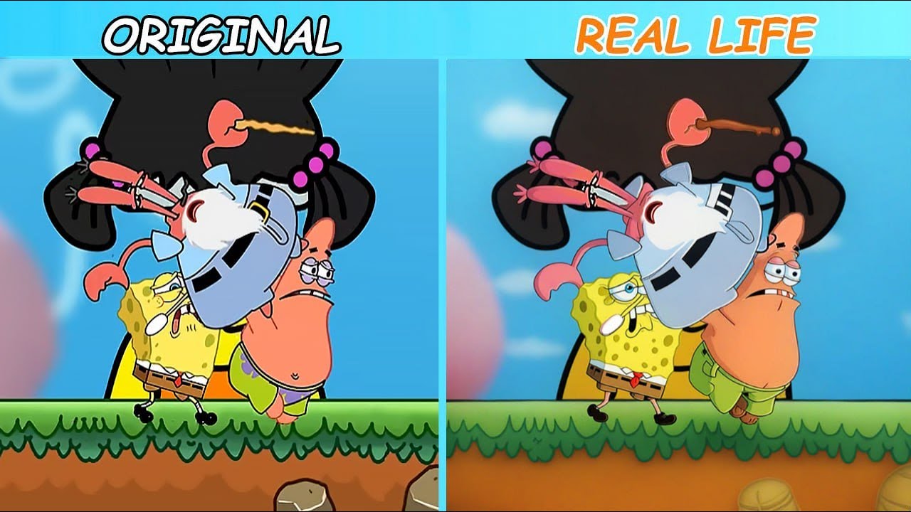 Sponge Bob Squid Game | SpongeBob Original vs Real life | SpongeBob Animation #spongebob #animation