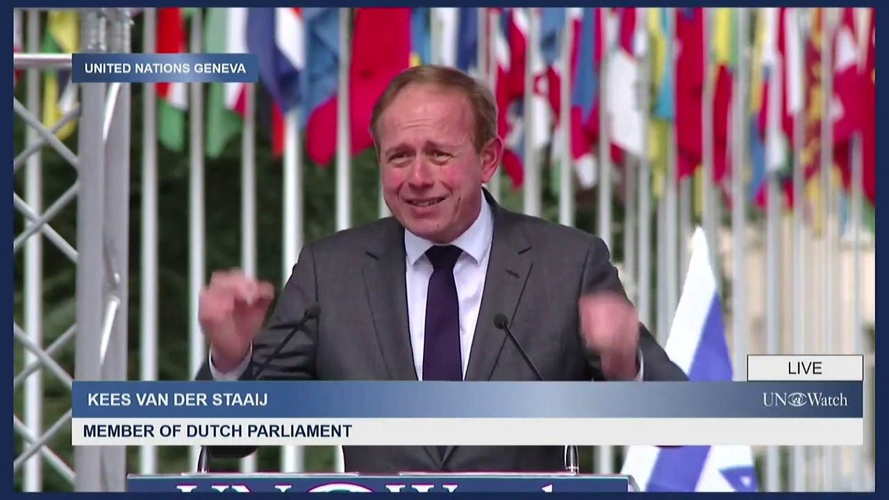 Van der Staaij bij Israël-rally in Genève #UNwatch