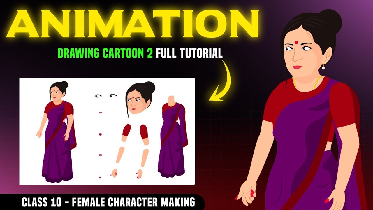 ( Cls 10 ) Drawing Cartoon 2 Full Tutorial 2024 🔥| 2d Cartoon Animation Full Course |