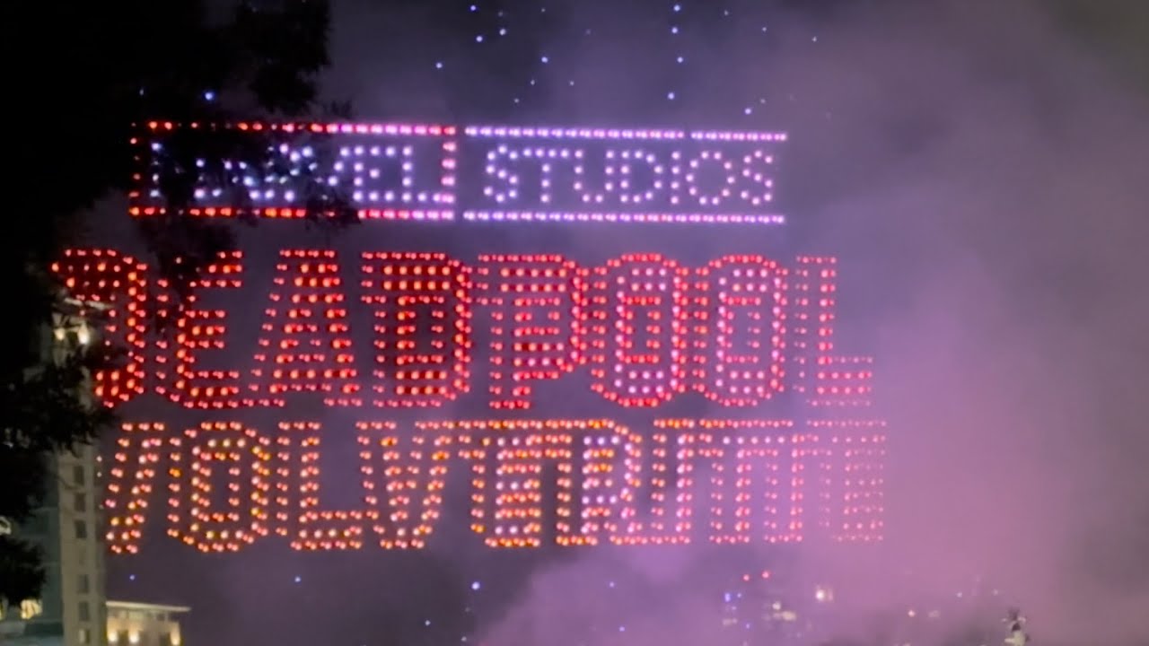 #Marvel #SDCC #Deadpool and #Wolverine  Drone Show Magic