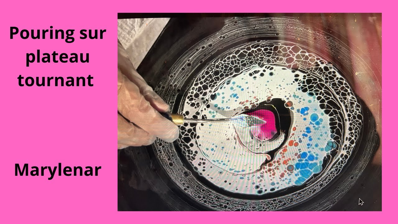 pouring sur plateau tournant, très amusant de créer de jolie cellules #pouring #fluidartist #art