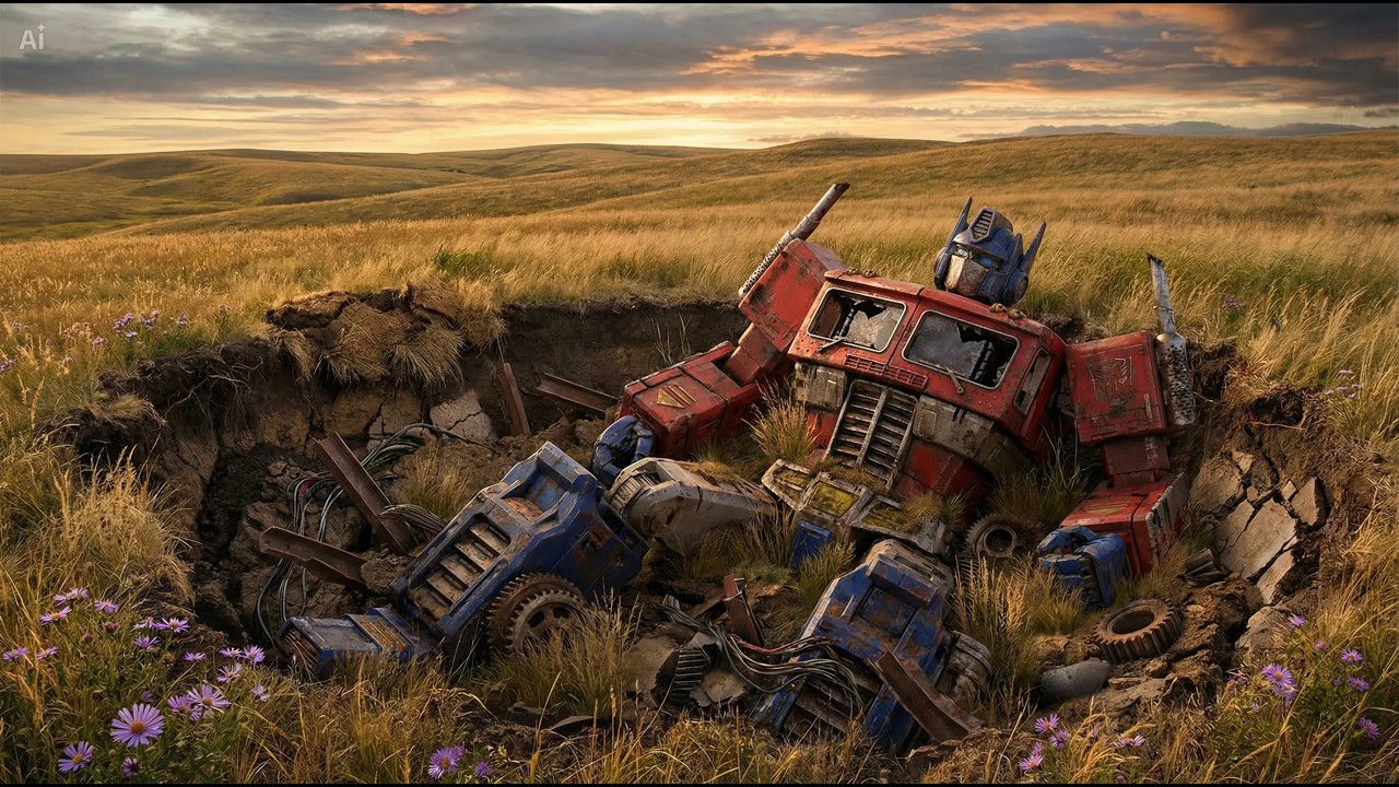 Destroyed Optimus Prime Buried in a Remote Prairie Sinkhole | Alien Factory Mechanical Restoration