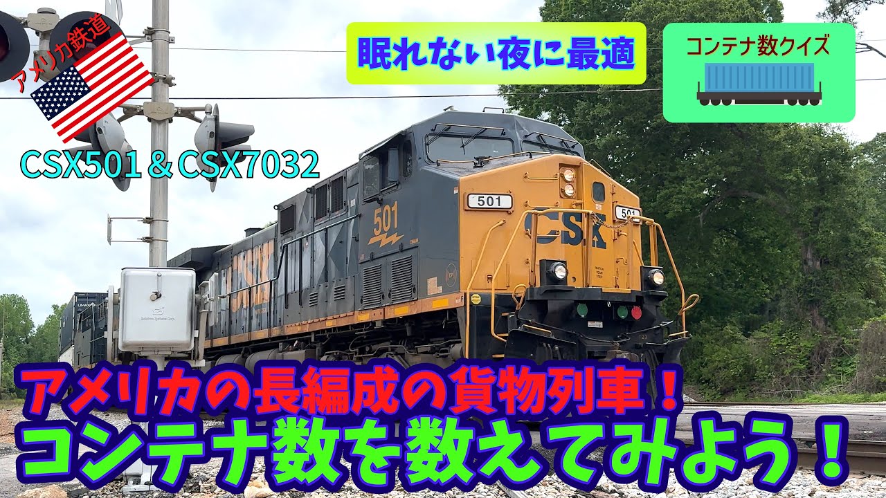 【コンテナ数クイズ】#42 コンテナ数、機関車の製造会社と車両形式当てクイズに挑戦してみよう！！　1) NS6919＆NS6903., 2) CSX501＆CSX7032
