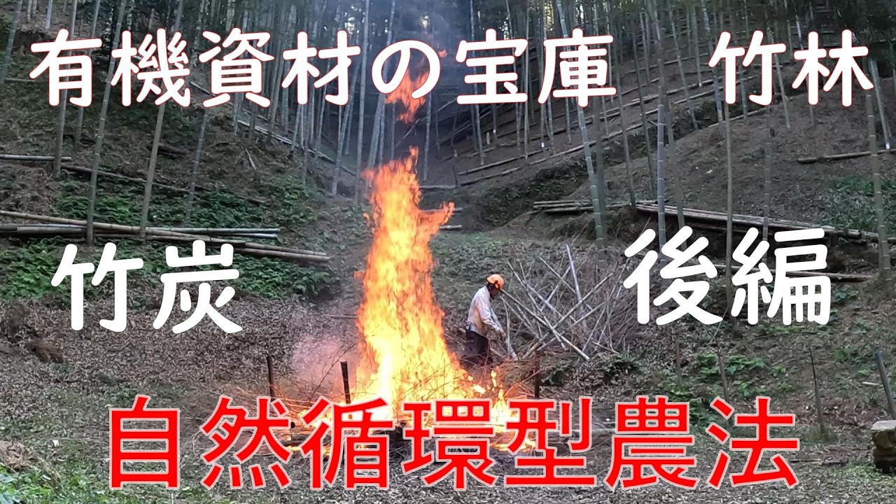 竹林奮闘記２９５　　竹林管理間伐整備　竹炭作り　後編  自然循環型農法