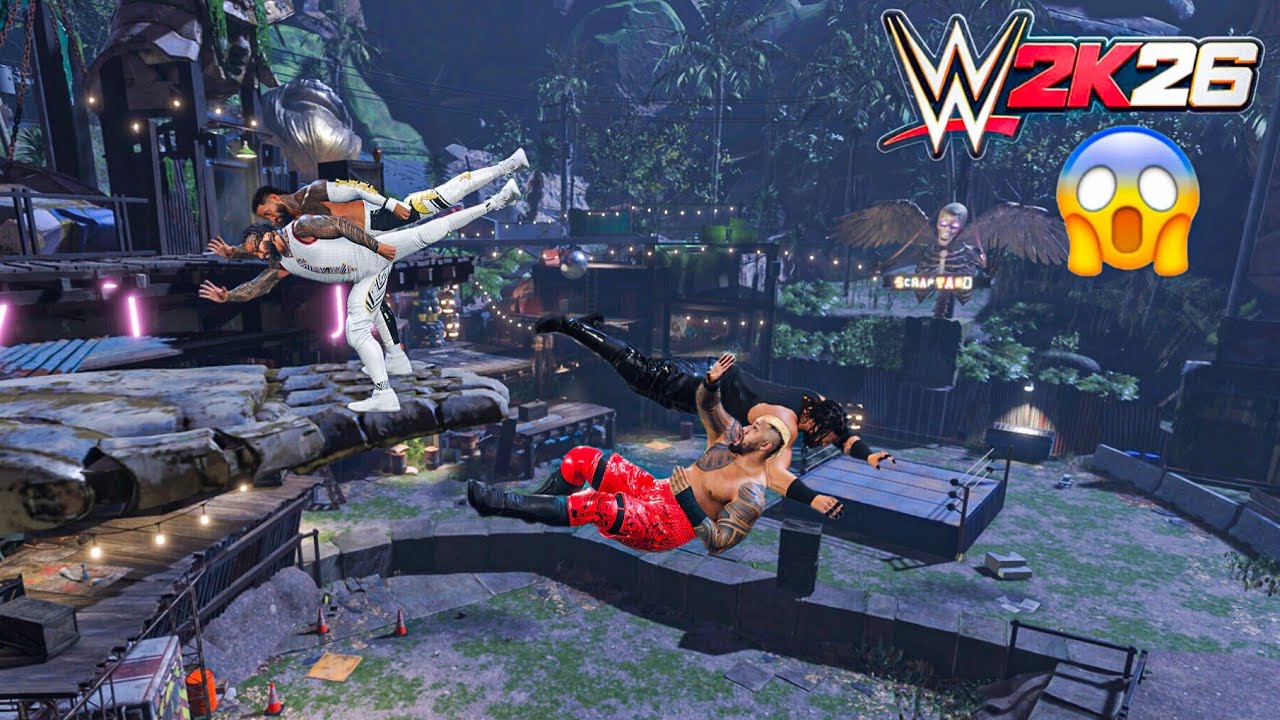 WWE 2K26 Scrapyard - The Usos vs Solo Sikoa and Jacob Fatu | Gameplay