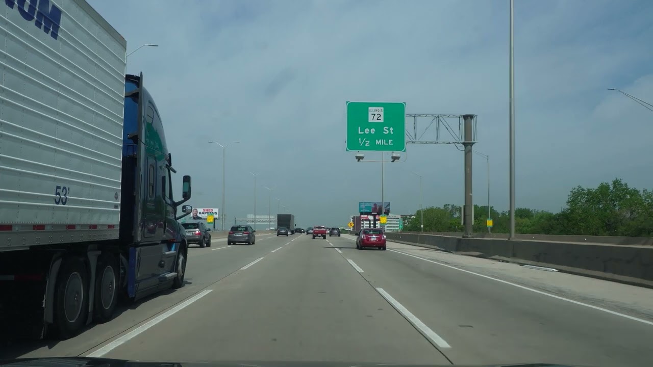 Chicago I-90 Highway to Barrington Roads (No Talk, No Music) 4K POV ASMR