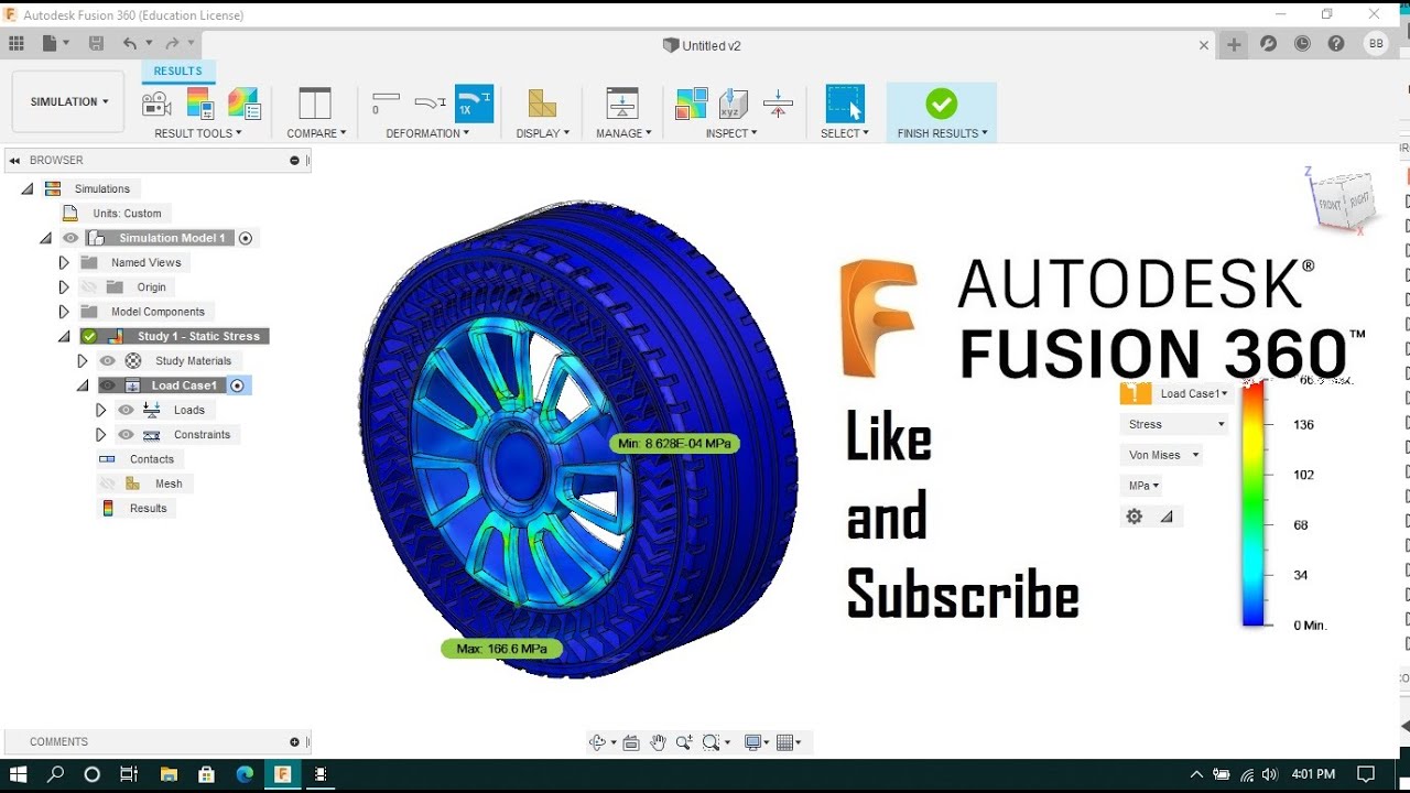 Design and Analysis on Airless Tyre in Autodesk Fusion 360
