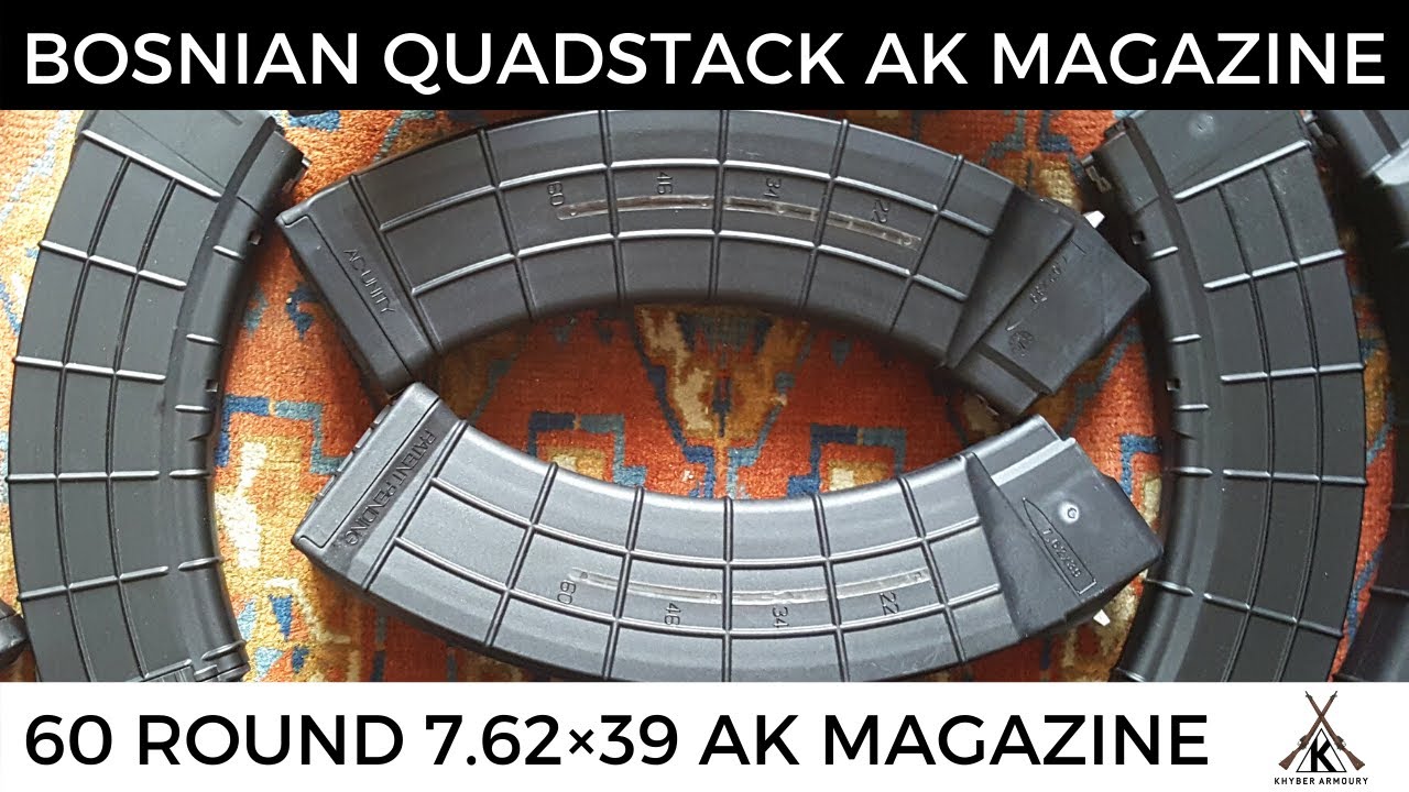 NEW BOSNIAN 7.62x39 60 Round AK Quadstack / Coffin Magazines With Fully REINFORCED LOCKING LUGS!