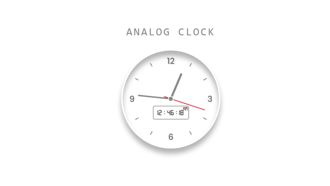 Creating an Interactive Analog Clock Using HTML, CSS and JavaScript | CodeCraft JavaScript Journey