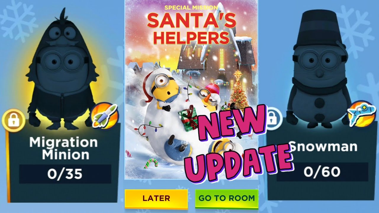SANTA'S HELPERS Update Minion Rush New Special Mission and New Costumes Migration Minion and Snowman