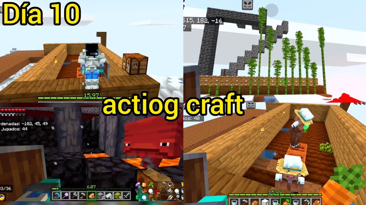 Haciendo una granja de bambú en actiog craft día 10