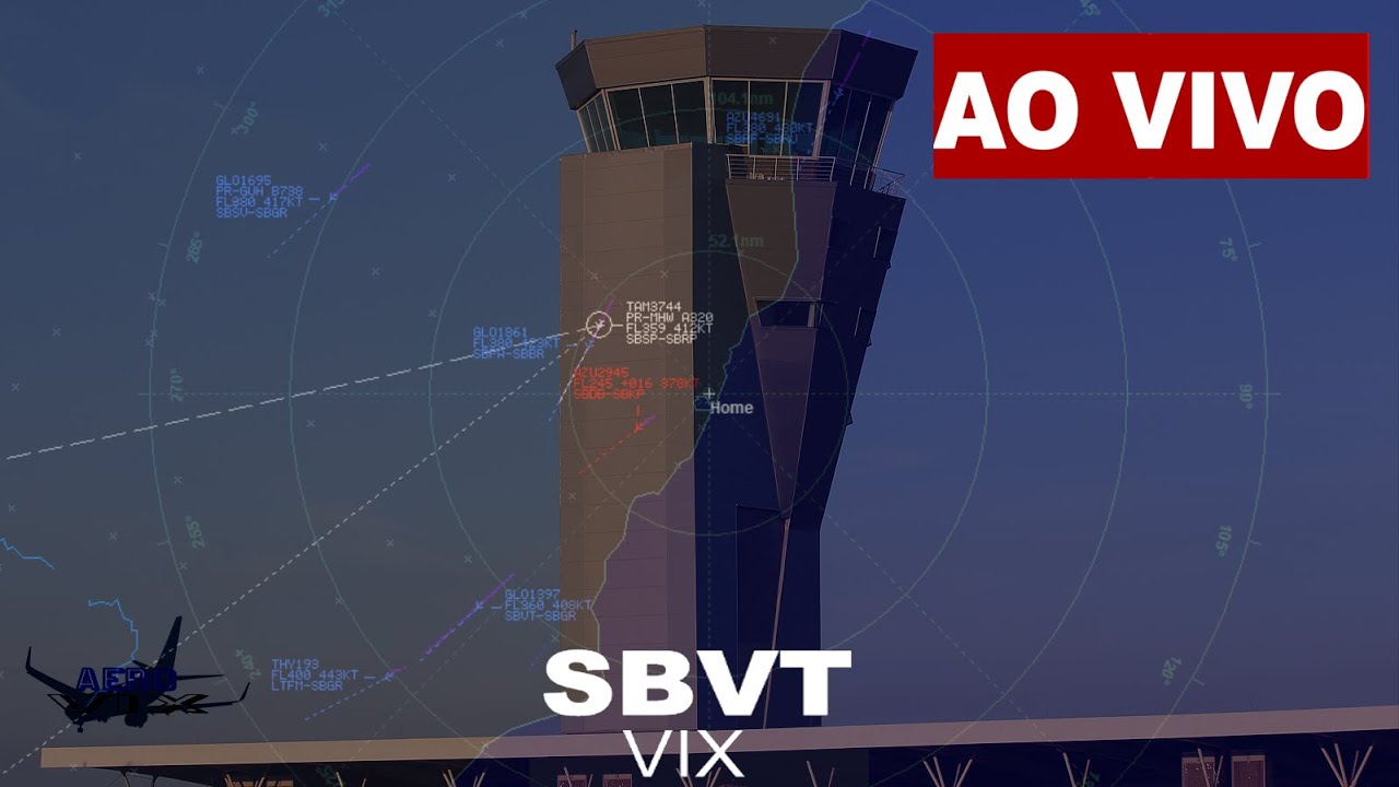 Controle Tr&aacute;fego A&eacute;reo - Aeroporto de Vit&oacute;ria-ES | SBVT/VIX - LIVE ATC (TESTE)