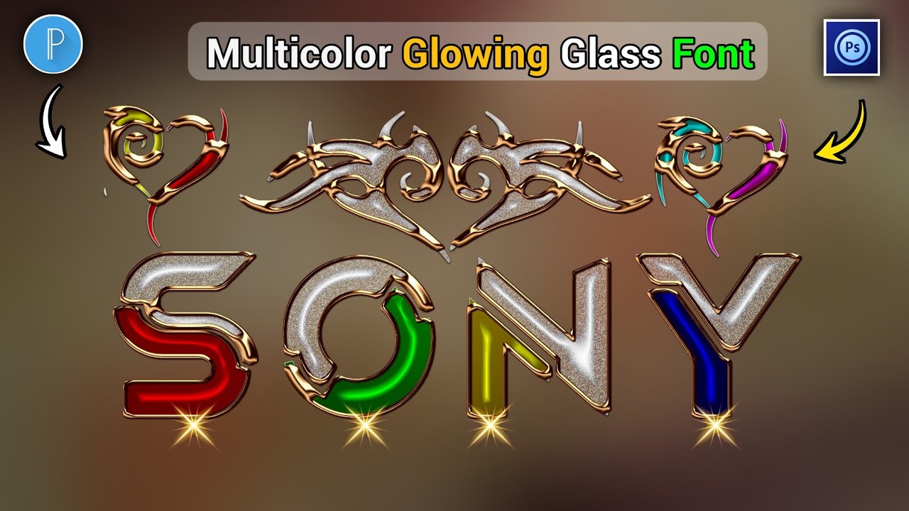 How To Make New Colorful Glass Font With Color Noise In PS Touch Pixellab | Glass Font editing 2025