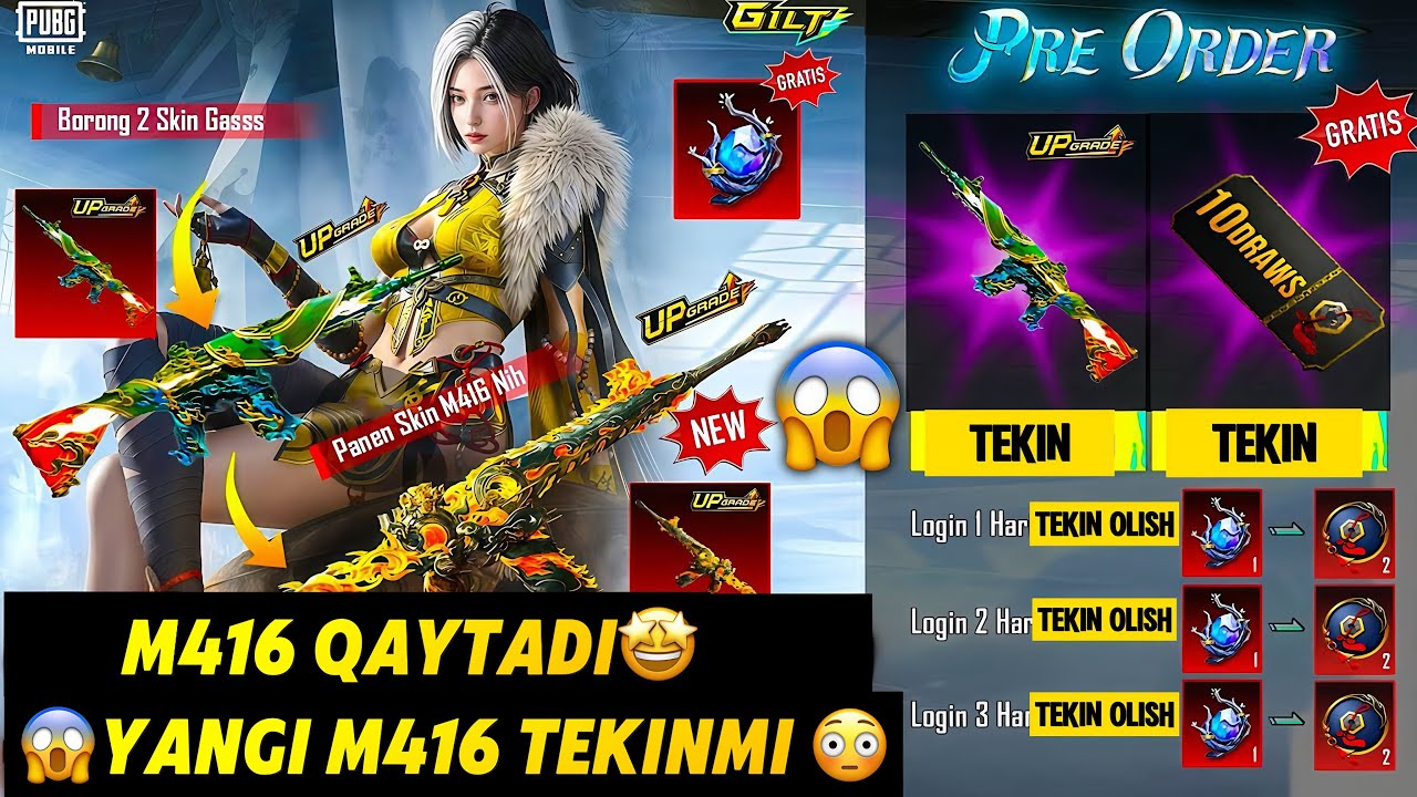 M416 QAYTADI 😱 // YANGI M416 TEKINMI 🤩 PUBG MOBILE