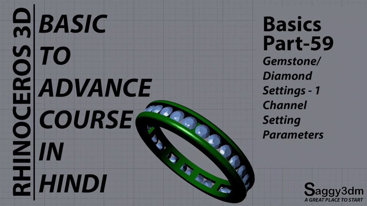 Rhino Basics in Hindi - 59 Diamond/Gemstone Channel Setting
