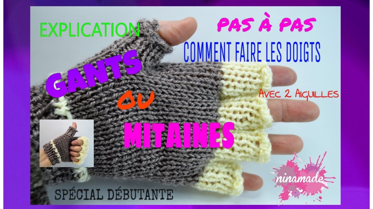 DIY.Tricoter les Doigts de Gants/ Mitaines Pas à Pas//How to Knit Glove Fingers/Mittens.