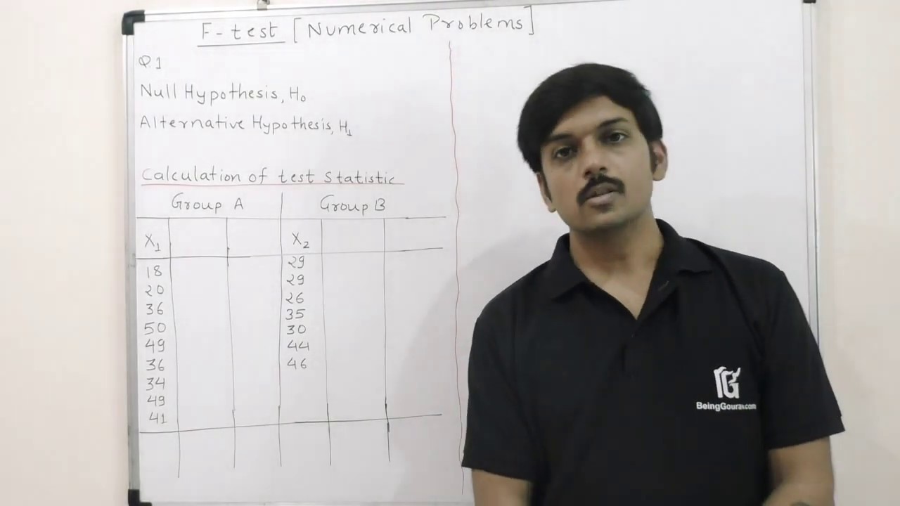 F- test Statistic Solved Numericals | How to solve F test Numerical in hindi in Statistics