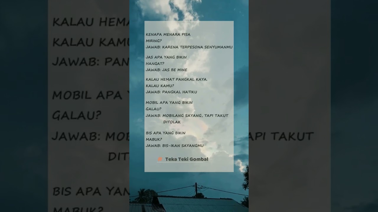 Teka teki gombalan untuk pasangan#tekateki #gombalan