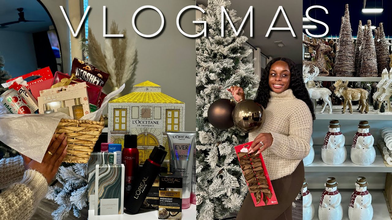 VLOGMAS DAY 3 | unboxing, holiday giveaway!? she surprised me, burr basket, at-home store + more.