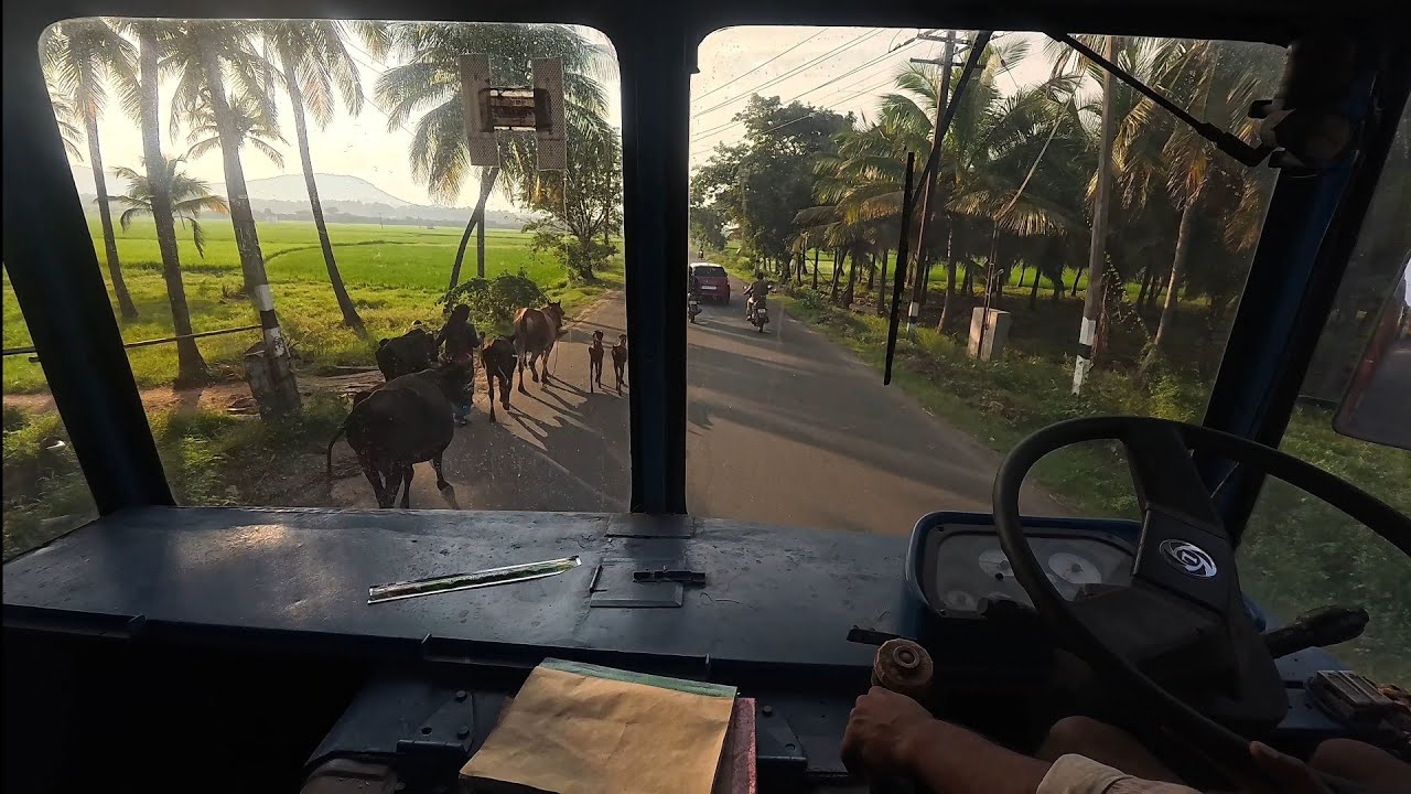 Ashok leyland truck cabin inside Thamilnadu village road #track #travel #thamilnadu #villagelife 