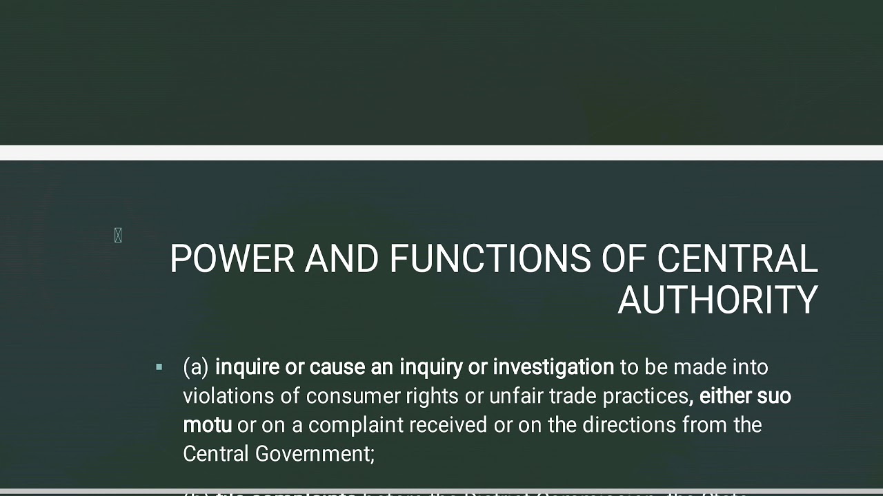 Consumer Protection Act 2019: Authorities