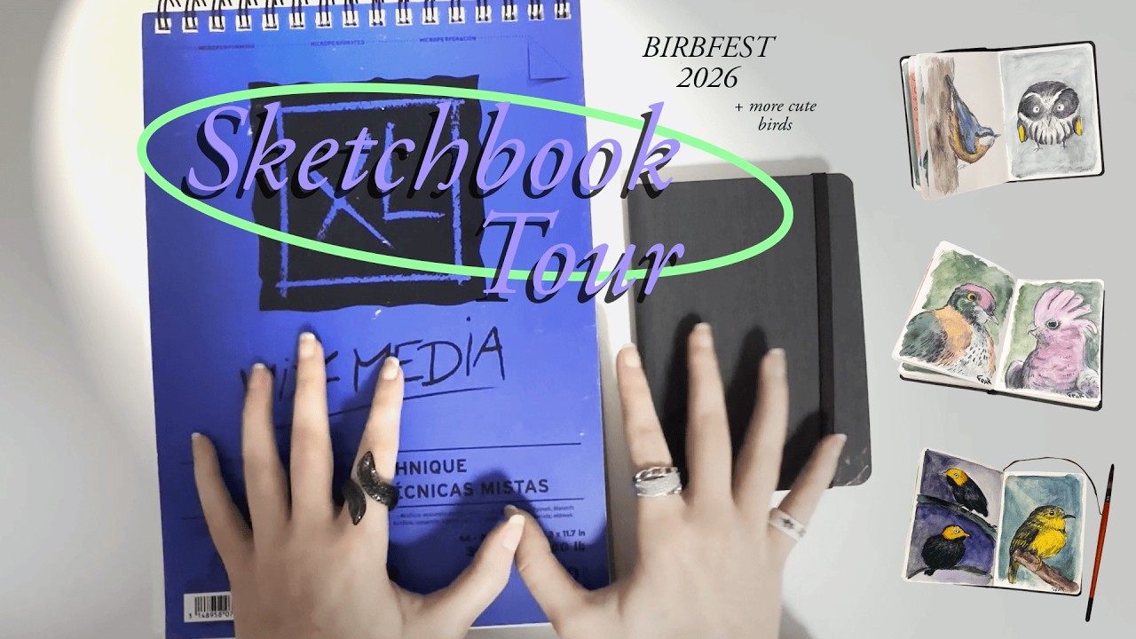 Showing You My Birbfest 2026 Paintings | Sketchbook Tour 📚