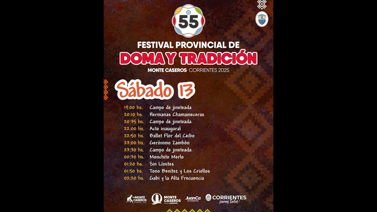 55&bull; FESTIVAL PROVINCIAL DE DOMA Y TRADICI&Oacute;N MONTE CASEROS CORRIENTES 2025🐎