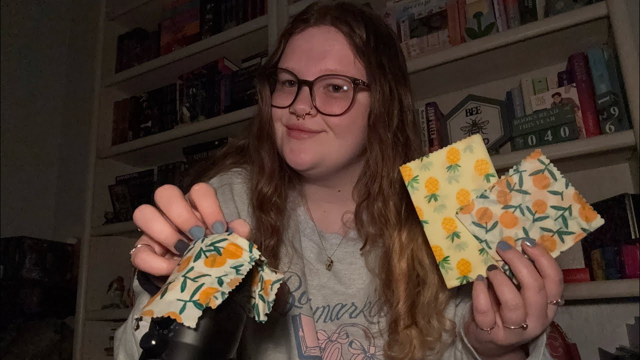 ASMR | beeswax wraps ONLY 🐝 sticky gripping, tapping, intense mic triggers too (1st time trying)