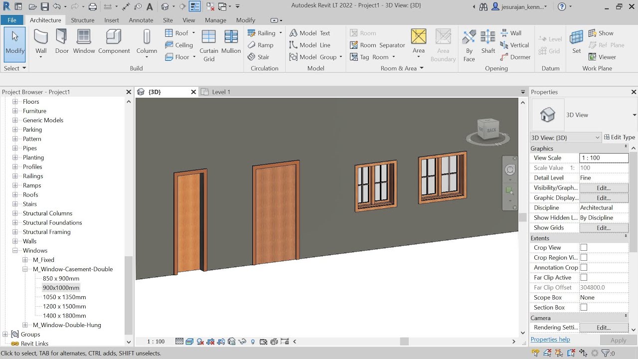 Creating new Door and Window types in Revit