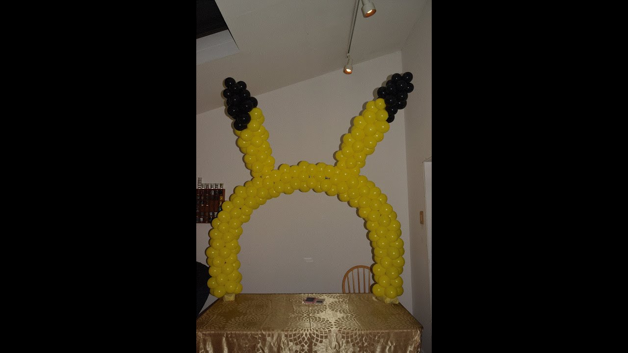 Pokemon go balloon decoration idea . How to make a pokemon balloon arch/ column centerpiece