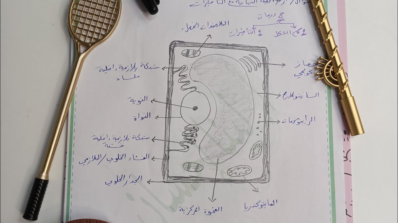 تعلم رسم الخلية النباتية / أحياء السادس علمي