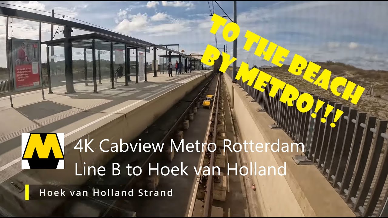 4K Cabview Metro Rotterdam| Line B| Nesselande-Hoek van Holland| To the Beach!!!