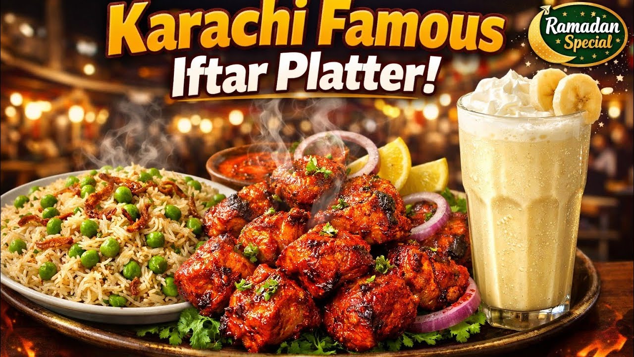 masala tawa leg piece matar pulao banana shake