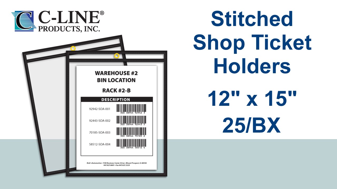 Shop Ticket Holders, Stitched, 12 x 15 - C-Line Products - 46125