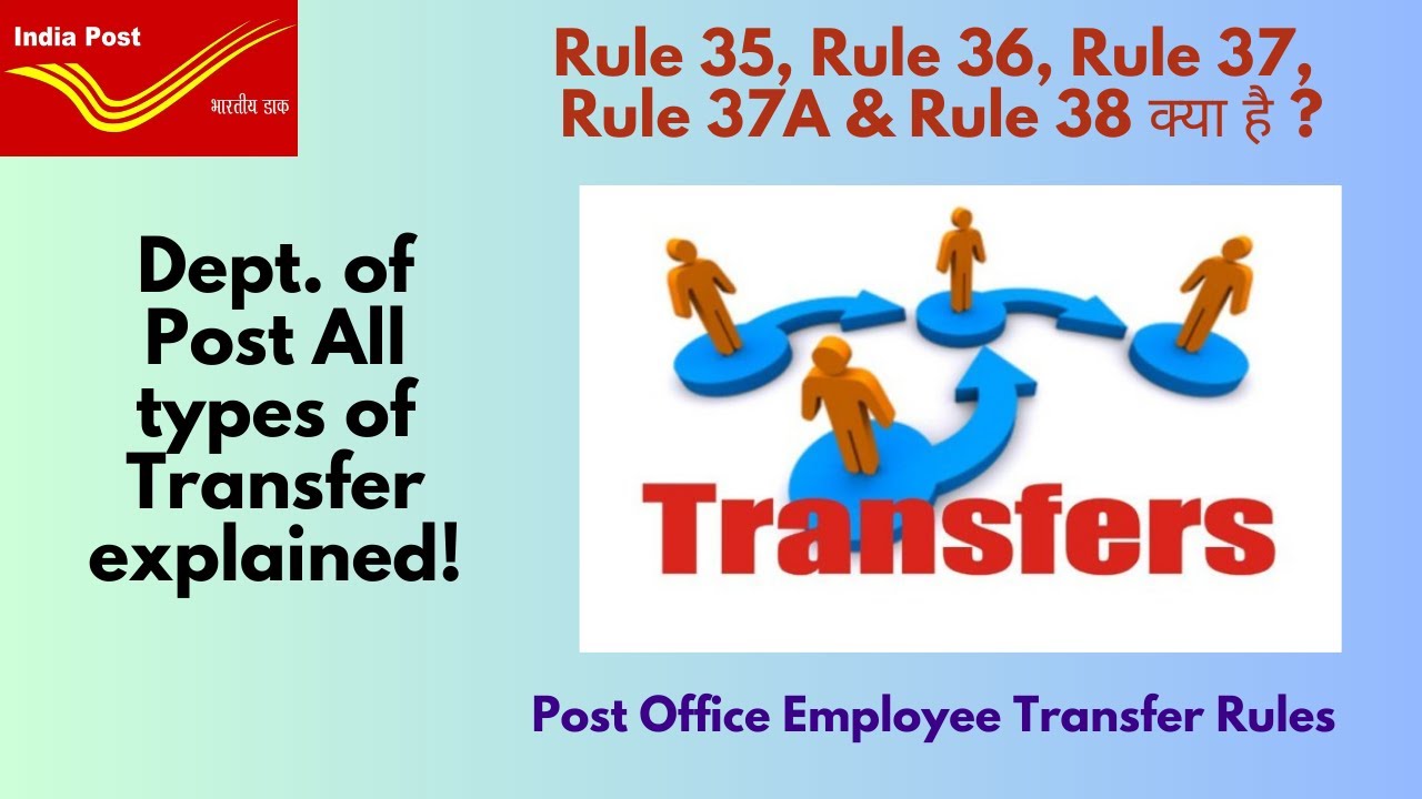 Dept. of Post Rule 38, Rule 37, Rule 37A, Rule 36, Rule 35 | Dept. of post Rule 38 | Mutual Transfer