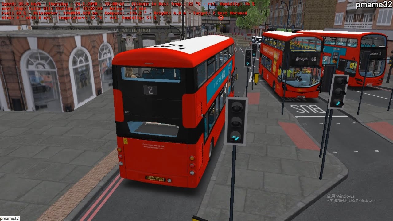Omsi 2 tour (1772) London Bus 2 (partial) Brixton Academy - West Norwood @ Volvo B5TL Wright