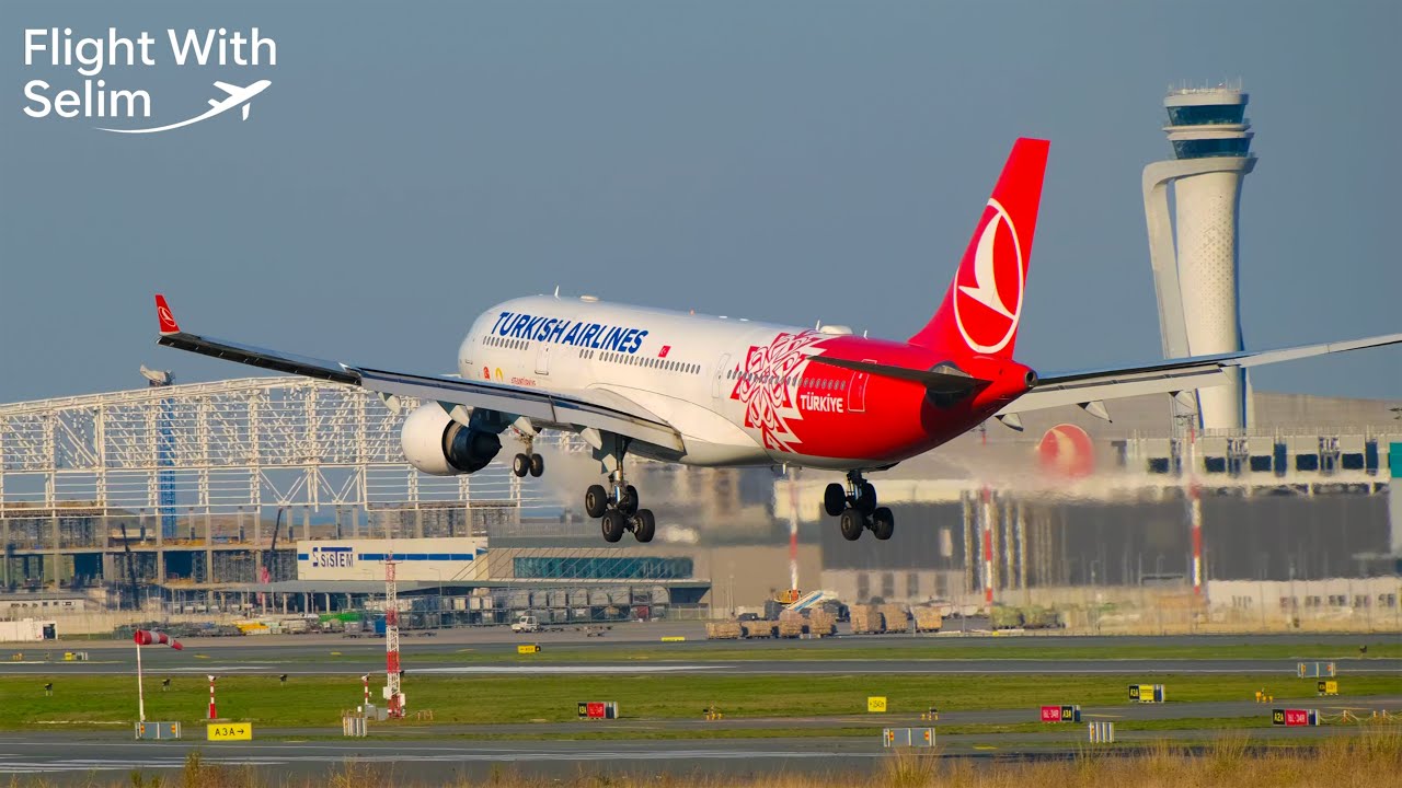 Istanbul Airport Spotting Türk Hava Yolları ve Diğer Uçakların Efsane Yakın İnişleri ( Landing ) #4k
