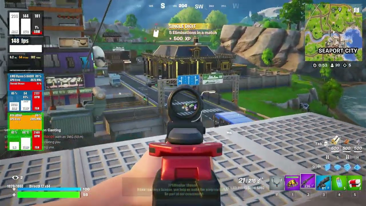 Fortnite on a budget PC | Ryzen 5 8400F, 32GB RAM, RTX 4060 8GB (DX12 and Auto-Set Mode)