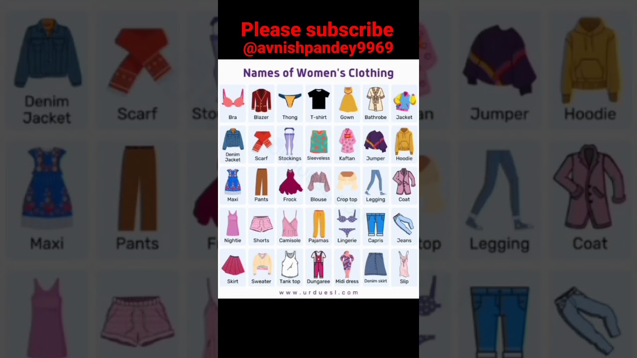 Name's of women's👆 clothing #shorts #english #short #viral #grammar #fashion  #shorts #viralshorts