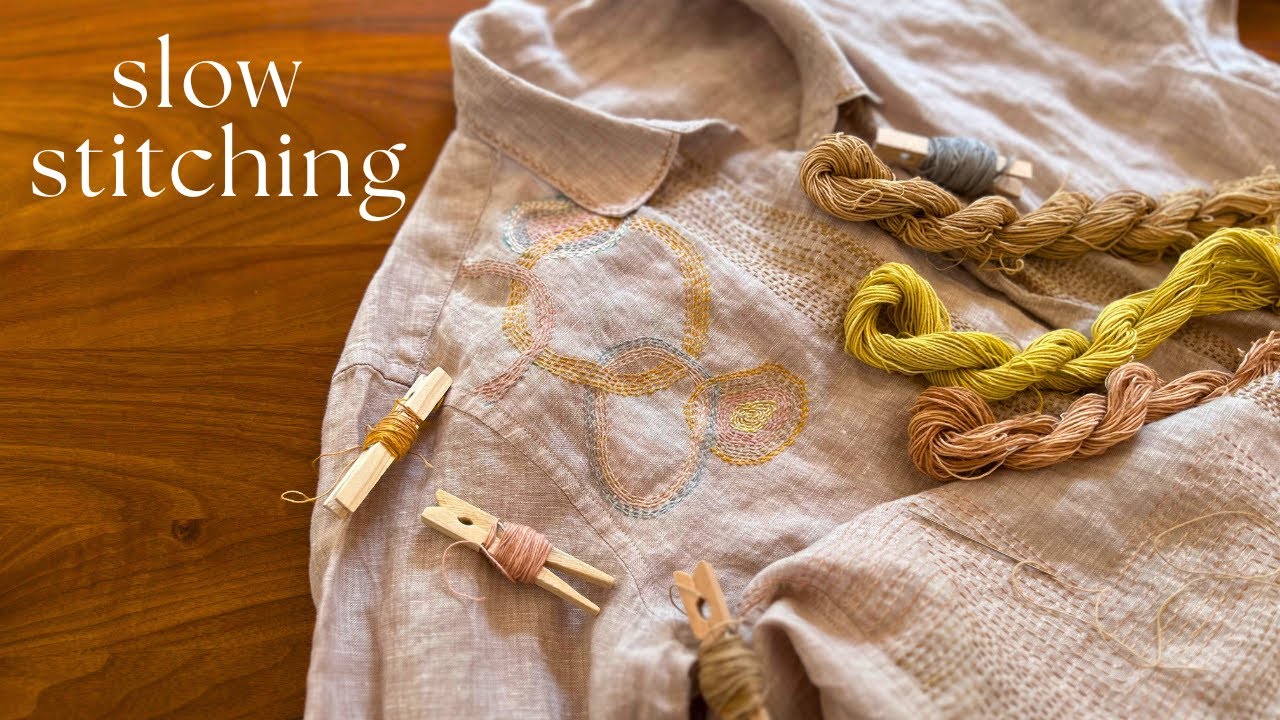 Slow stitching with natural colours