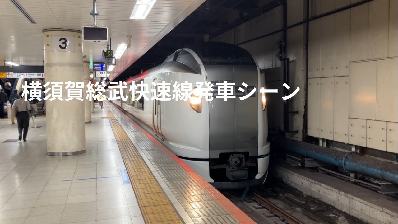 横須賀総武快速線の発車シーンです。