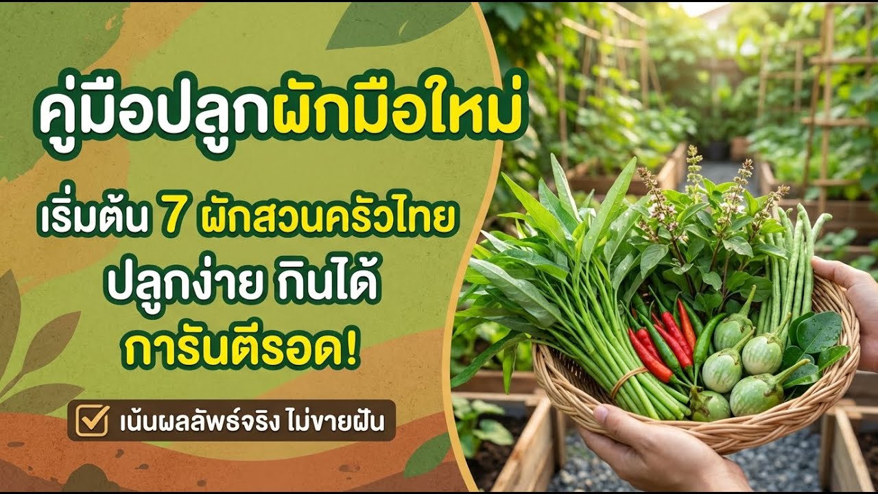 เริ่มต้นปลูกผักไทย 7 ชนิดในครัว รับประกันสำเร็จ!