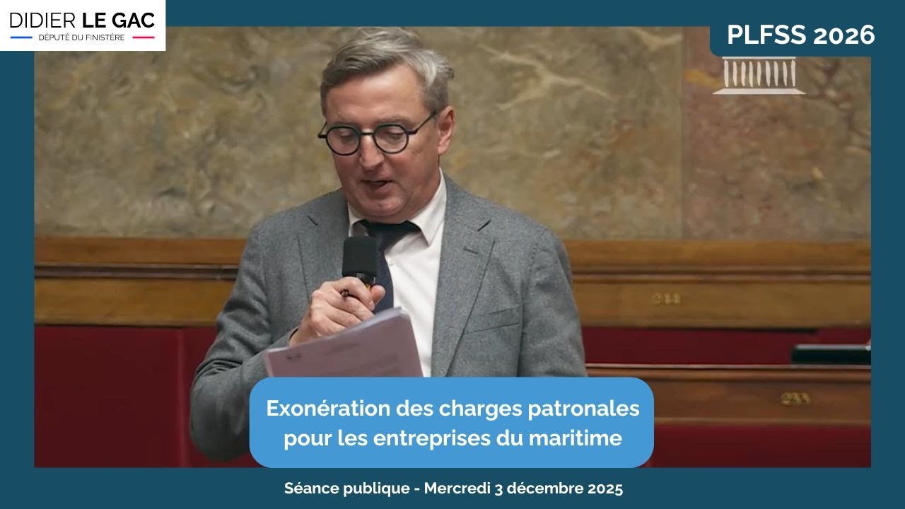 Exonération des charges patronales pour les entreprises maritimes - PLFSS 2026 nouvelle lecture