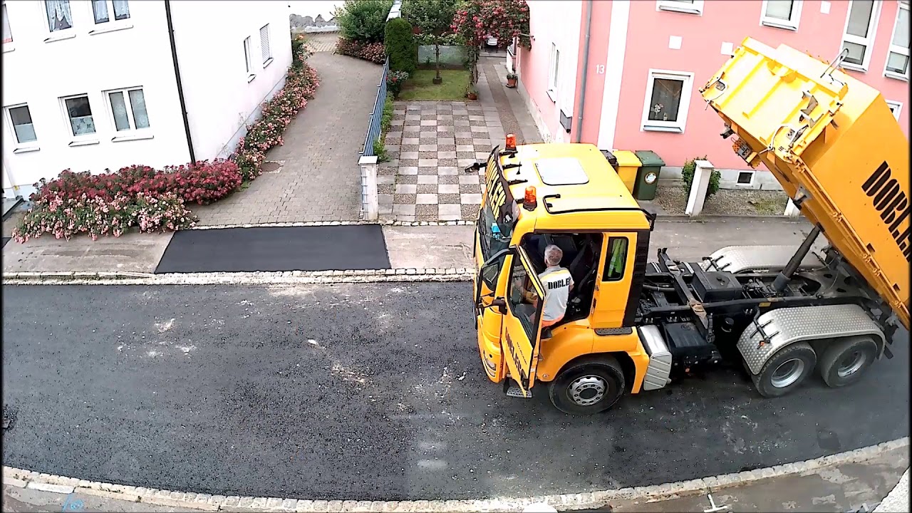 Timelapse Asphaltierung Straße
